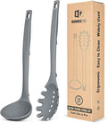 Silicone Pasta Fork and Soup Ladle Set, Heat Resistant Non Stick Kitchen by BUNDLEPRO
