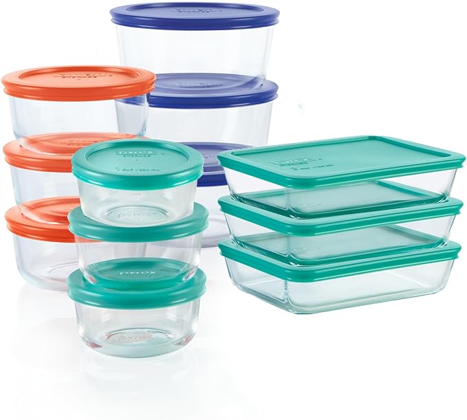 Pyrex Simply Store Glass Food Storage Containers Set, Meal Prep Containers by Pyrex