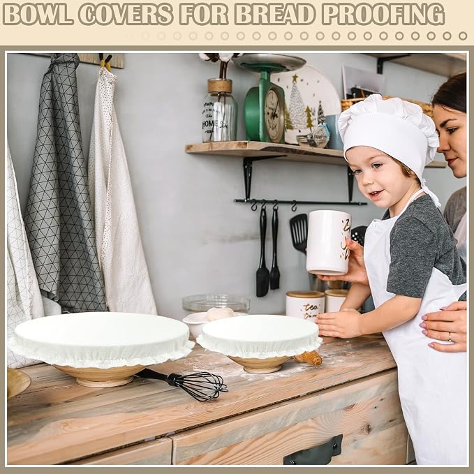 Patelai 10 Pcs Bowl Covers Reusable in 5 Size Stretch Cloth Fabric Elastic Food - Image 5