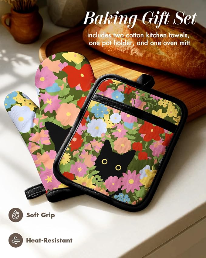 Miss Adola 270 GSM Cotton Kitchen Towels, Oven Mitt and Pot Holder - Image 3