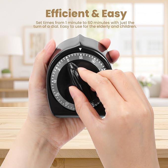 Kitchen Timers for Cooking, 60 Minute Wind Up - Image 5