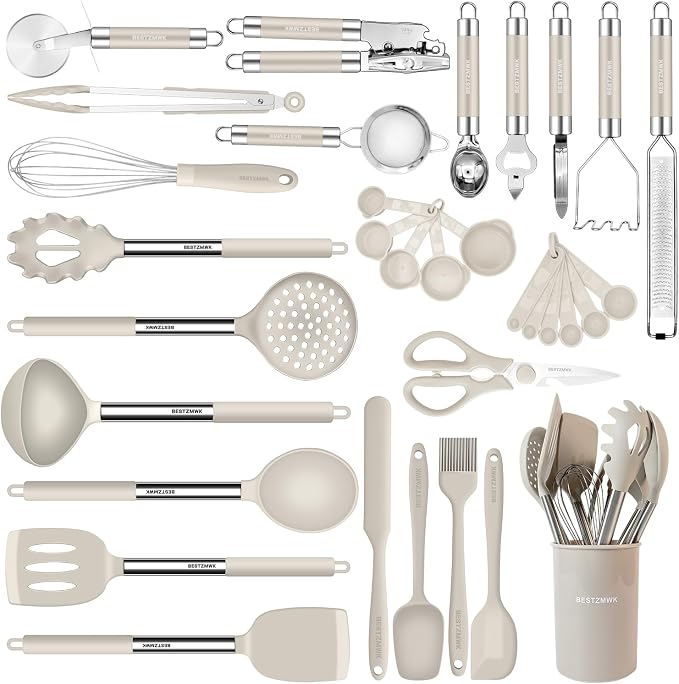 Kitchen Utensils Set-Silicone Cooking Utensils-33pcs Non-Stick Silicone Cooking by BESTZMWK
