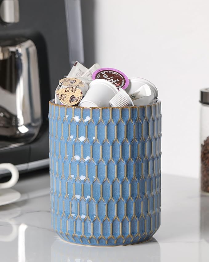 Utensil Holder, 7.5"+5.3" Ceramic Kitchen Utensil Holder - Image 6