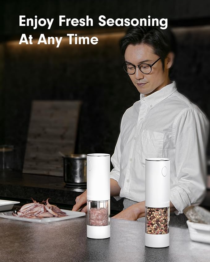 TOMEEM Upgraded Larger Capacity Electric Salt and Pepper Grinder Set - Image 8