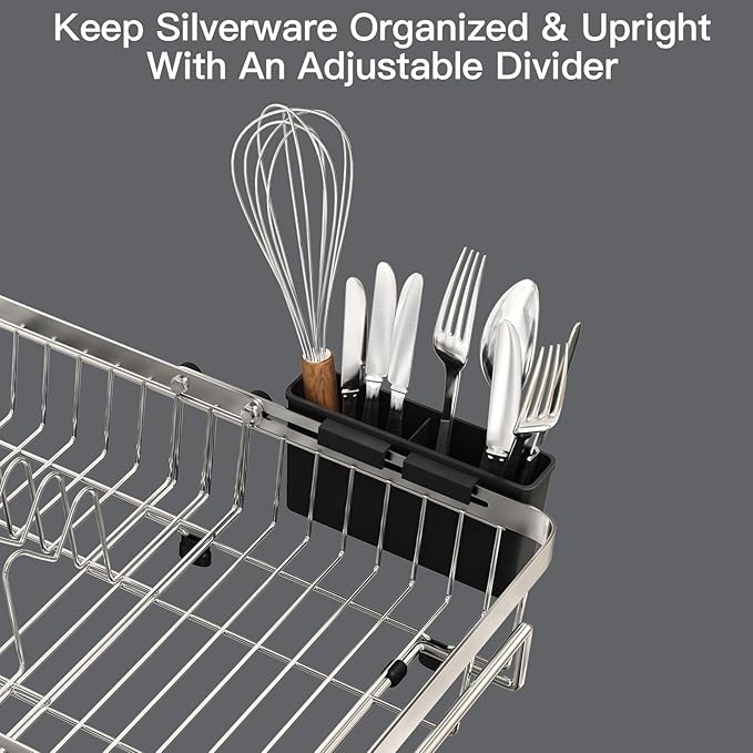 MAJALiS Dish Drying Rack Over The Sink, Expandable Stainless Steel Dish Drainer - Image 9