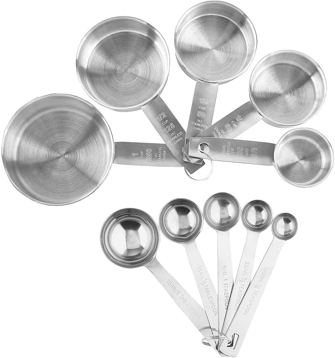 Stainless Steel Measuring Cups And Measuring Spoons 10-Piece Set, 5 Cups And 5 - Image 8