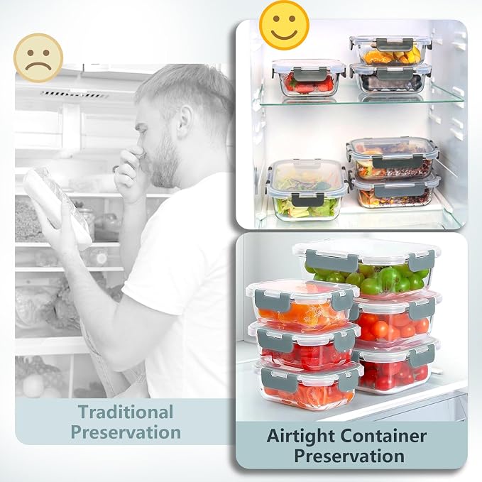 12 Pack Glass Food Storage Container Set - Image 5