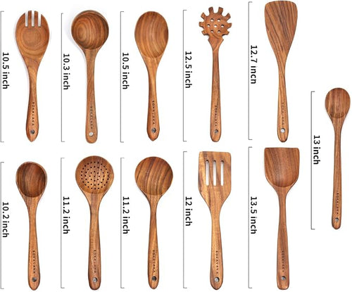 11 Pcs Wooden Kitchen Utensils Set - Image 2