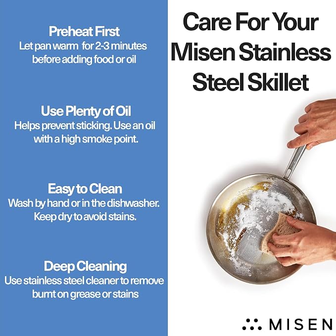Misen 5-Ply Stainless Steel 8" Frying Pan - Image 9