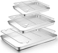 TeamFar Baking Sheet with Rack Set, 19.6/16/12.5 Inch Stainless Steel Cookie by TeamFar