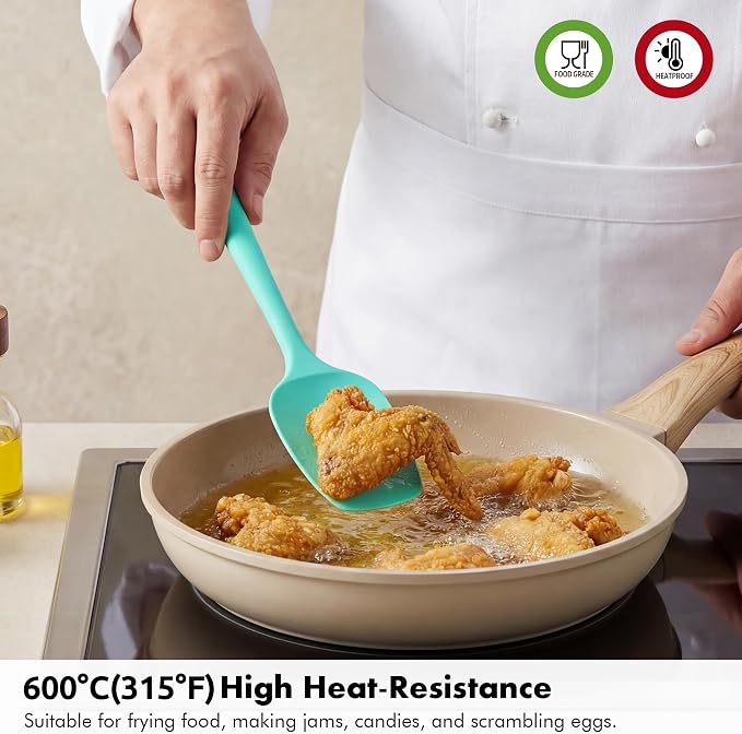 Silicone Spoonula Set: 600ºF Heat Resistant Food Grade Cooking Baking Utensils - Image 3