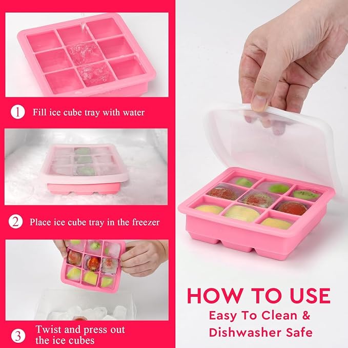 2 Pack Silicone Ice Cube Tray, Small Ice Trays - Image 7
