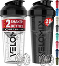 VELOMIX -2 Pack- 28 oz Protein Shaker Bottles by VELOMIX