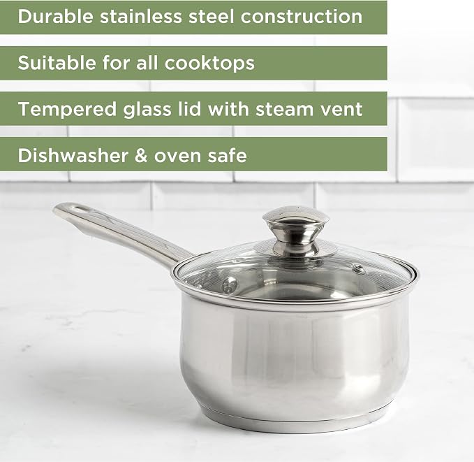 Ecolution Stainless Steel Sauce Pan, Encapsulated Induction Ready Cooking Pot - Image 2