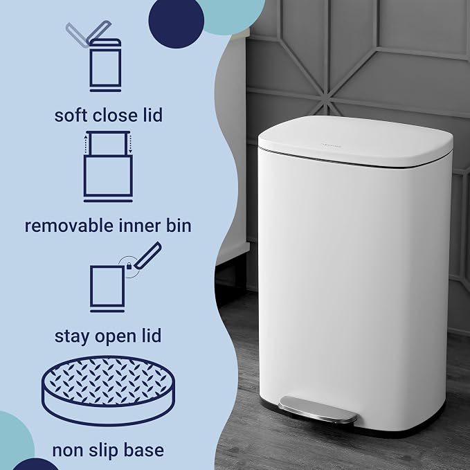 happimess HPM1006C Connor Rectangular 13-Gallon Trash Can - Image 3