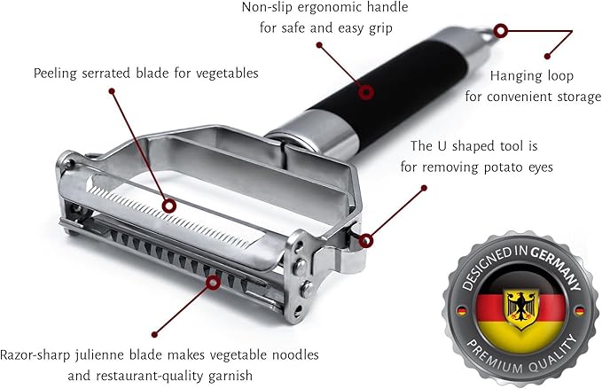 Deiss PRO Dual Julienne Peeler & Vegetable Peeler - Image 3