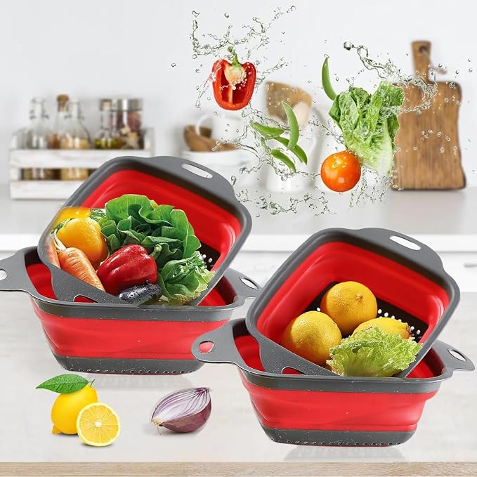 2 PCS Collapsible Colander, Collapsible Strainers - Image 3