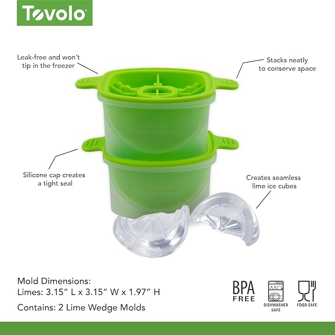 Tovolo Lime Wedge Ice Mold 2 Pack Fun Cocktail Ice Molds - Image 6
