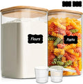 ComSaf 1.2 Gallon Wide Mouth Flour Sugar Storage Containers 2 Pcs, 4.6 Qt Glass by ComSaf