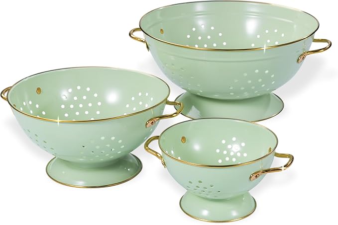 Metal Colander Set of 3, Strainer Basket by Unknown