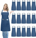 15 Pcs Adult Aprons Bulk with Pockets Adjustable Bib Chef Apron by IMERAGO