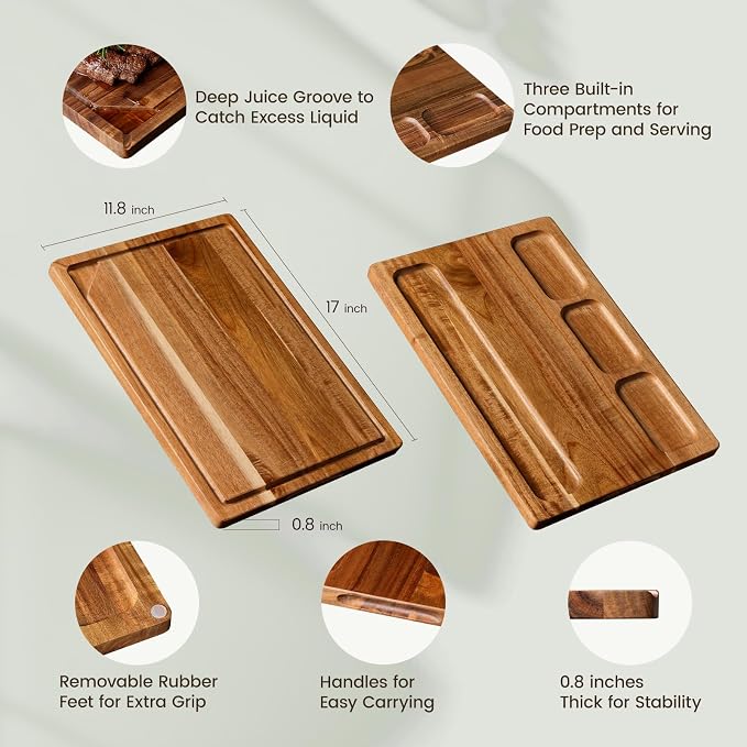 Kikcoin Acacia Wood Cutting Boards - Image 2