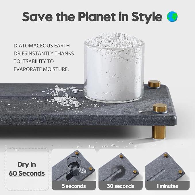 Kitchen Sink Caddy Water Absorbing Stone Drying Tray, Diatomite Bathroom Sink - Image 4