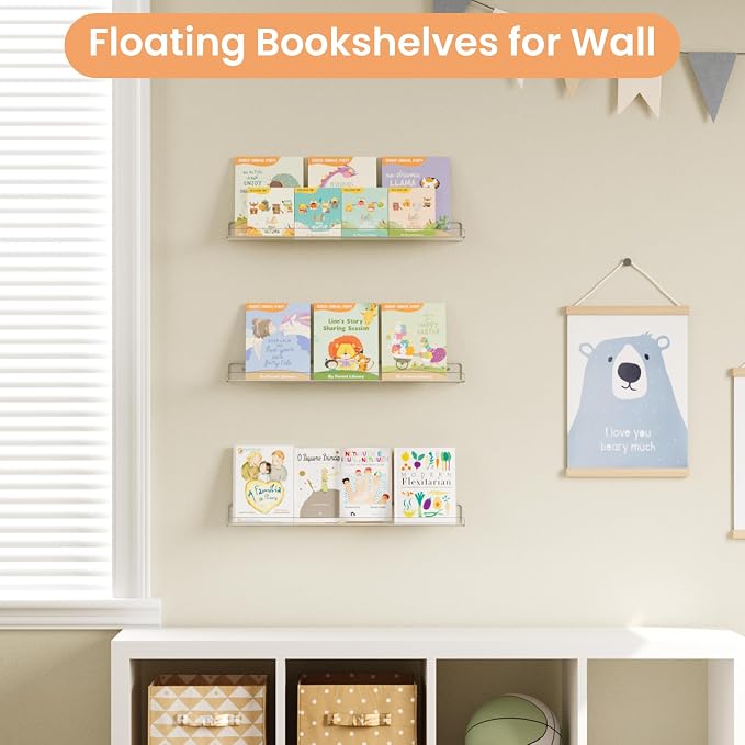upsimples 2 Pack 23.6x5.5 Inches Acrylic Shelves - Image 4