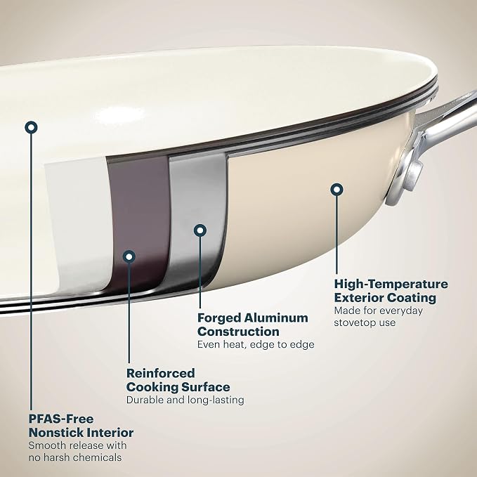 Pyrex 3-Piece Ceramic Cookware Fry Pan & Saucepan Set - Image 6