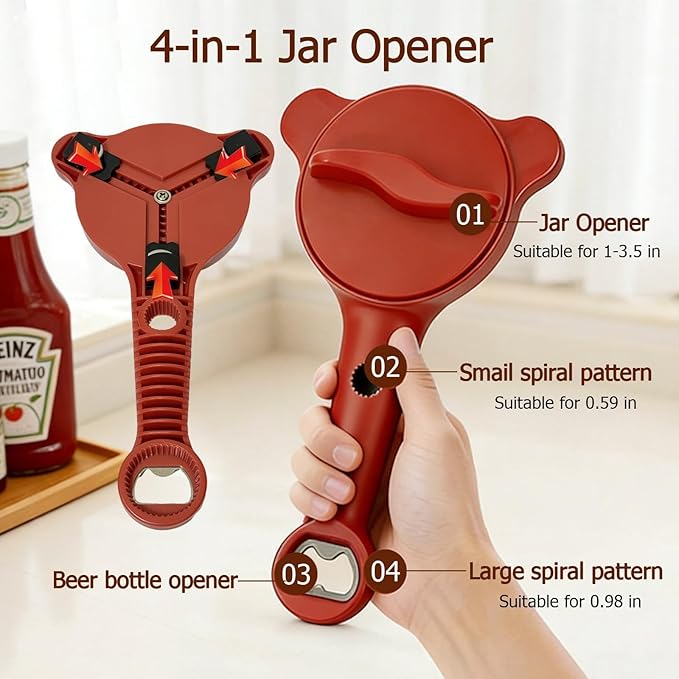 4-in-1 Jar Opener, Adjustable Jar Opener - Image 4
