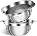 Stainless Steel Strainer with Mixing Bowl, Rice Washer, Colander by STOCKPOT