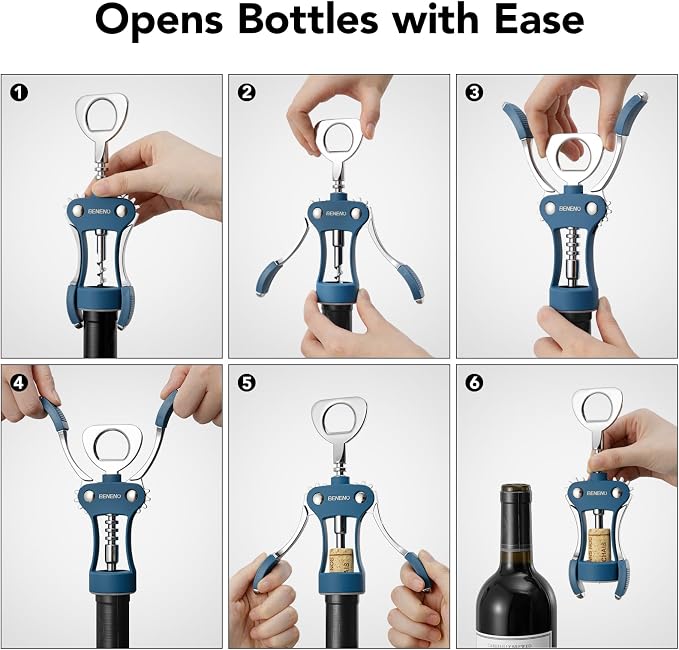 Beneno Wine Opener, Zinc Alloy Premium Wing Corkscrew - Image 4