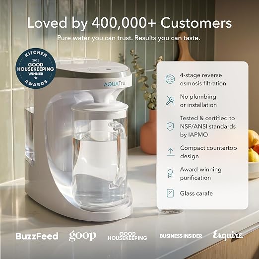 AquaTru Carafe Countertop Water Purifier | Compact 4-Stage Reverse Osmosis - Image 2
