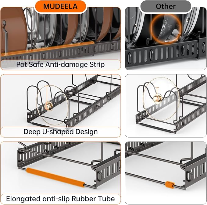 MUDEELA Pots and Pans Organizer Rack - Image 4