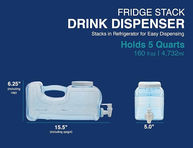 Arrow Home Products Fridge Stackable Beverage Container, 5 Quart - Image 6