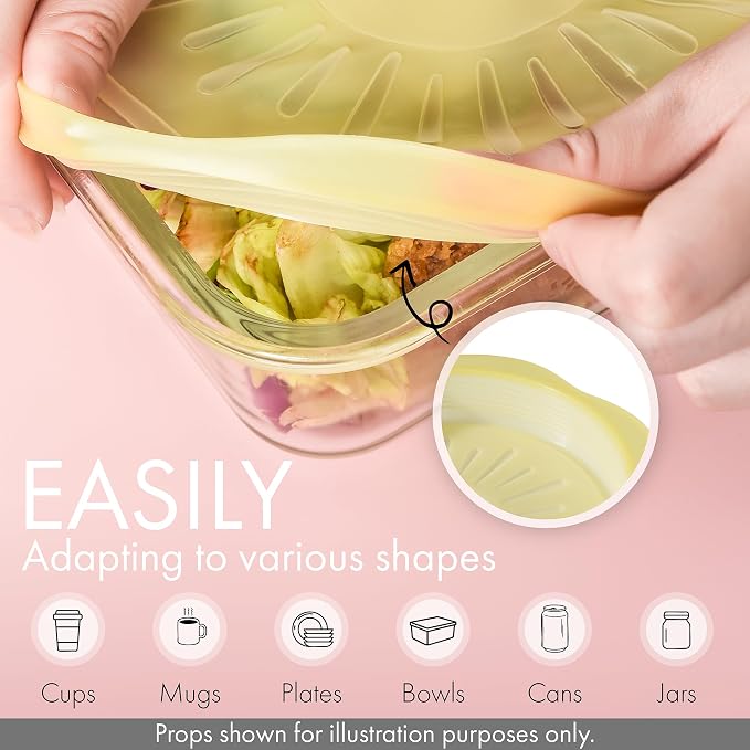 Reusable Silicone Stretchable Lids – 6‐Piece Multicolor Food Covers - Image 3