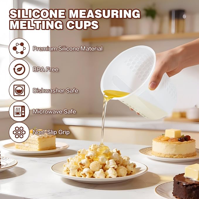 Silicone Measuring Cups 4-Pack Set, Reusable Silicone Cup - Image 5