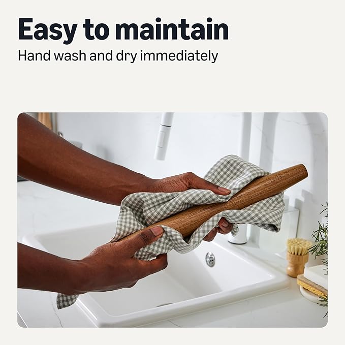 Amazon Basics Wooden French Rolling Pin, 17 in., Acacia Wood, Hand Wash Only - Image 4
