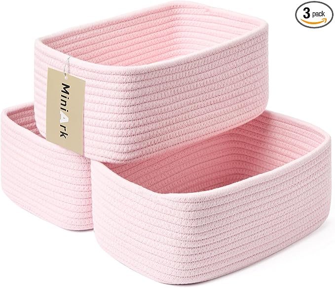 MiniArk Small Storage Baskets for Organizing | Closet Organizer Bins | Shelf by MiniArkStorageBasketsHome