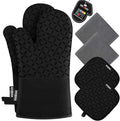 KEGOUU Oven Mitts and Pot Holders 6pcs Set, Kitchen Oven Glove High Heat by KEGOUUOvenMitt
