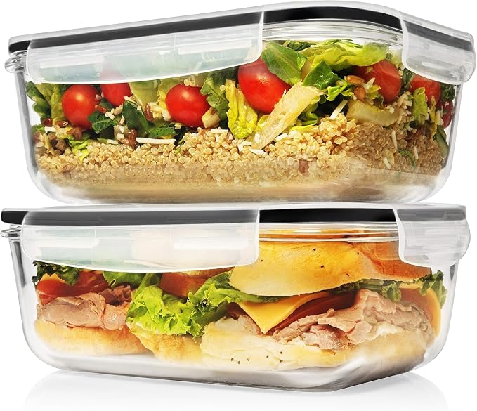 Razab 4 PC 1860ml / 63 Oz / 8 Cups Large Glass Food Storage Containers - Image 8