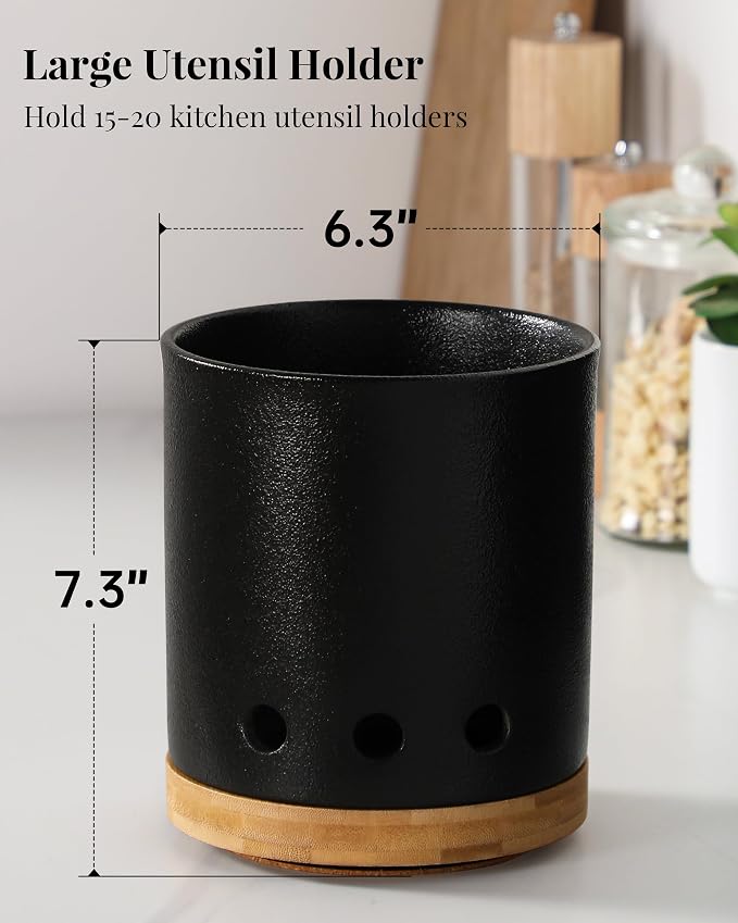 LoeJan 360° Rotating Ceramic Utensil Holder - Image 2