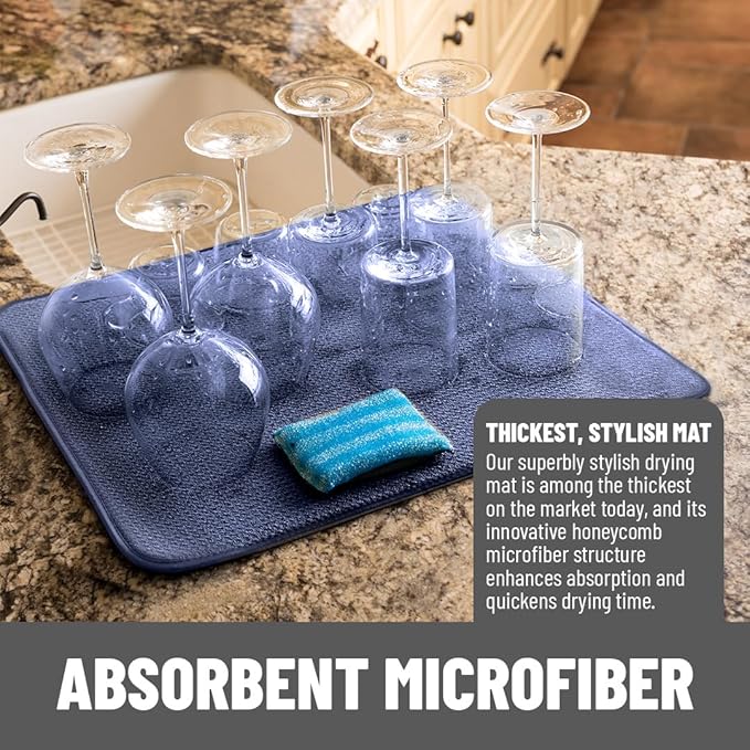 Bellemain XXL Dish Mat Microfiber Dish Drying Mat, Super absorbent - Image 2