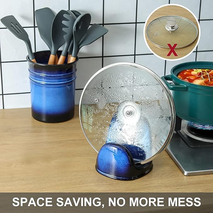 Nihow Pot Lid Holder: Stable Ceramic Pan Lid Holder - Image 3