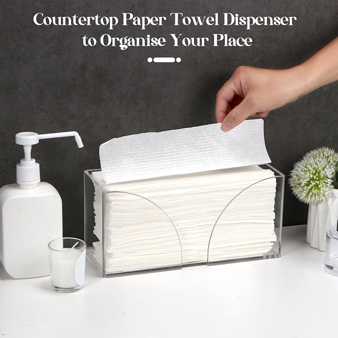 4Pack Clear Paper Towel Dispenser Countertop Acrylic Paper Towel Holder - Image 3