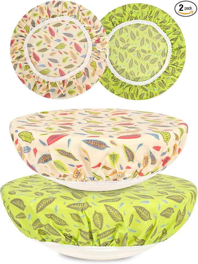 Reusable Bowl Covers for Bread Proofing（2 Large）- Cotton Beeswax Bowl Covers by Unknown