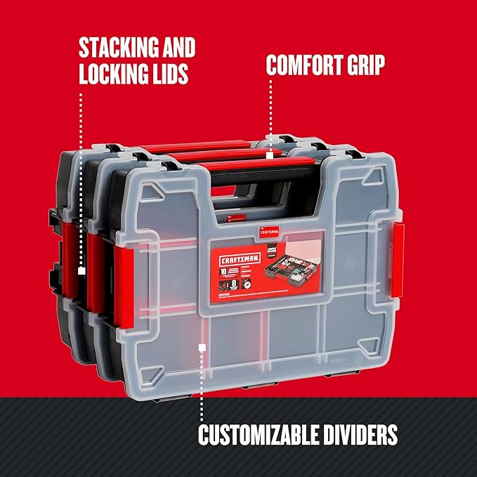 CRAFTSMAN Storage Organizer, Small Parts Organizer, Lid Includes Secure Latch - Image 6
