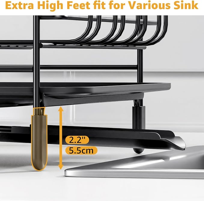 Urackify Large Dish Drying Rack – Expandable Dish Rack - Image 5