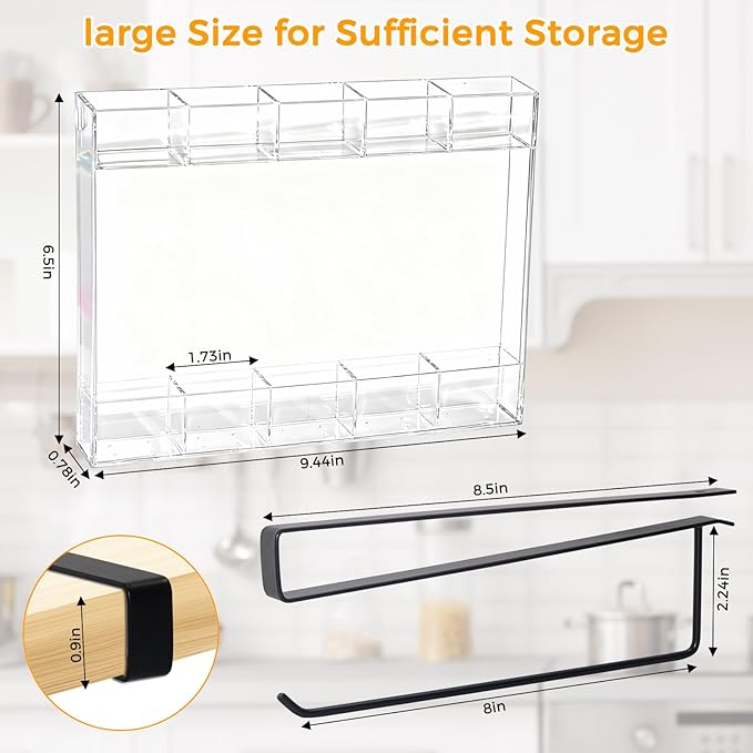 Kitchen Cabinet Straw Holder: Acrylic Organizer and Hanging Lid Rack - Image 2