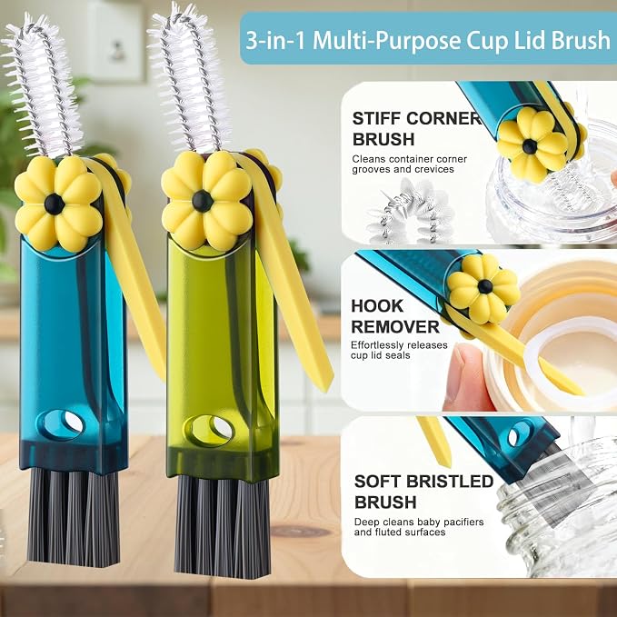 3 in 1 Cup Lid Gap Cleaning Brush, Cup Lid Brush, Home Kitchen Crevice Brush - Image 2